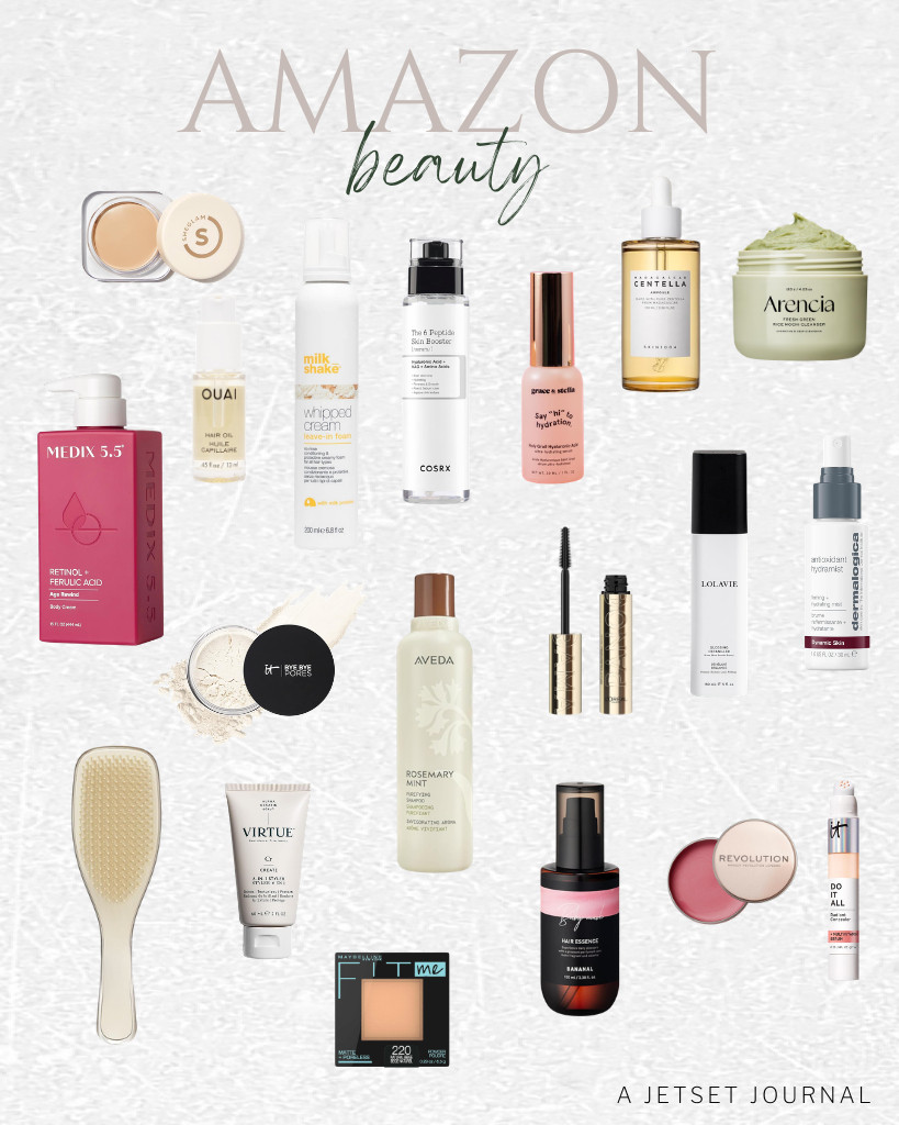 These Amazon beauty finds are earning spots in everyone’s vanity. Some of the crowd favorites are Aveda’s Rosemary Mint Purifying shampoo, Virtue’s hair styler, and face serum from SKIN1004. Lots of the girlies are also obsessed with SHEGLAM’s foundation and concealer. So hyped right now!

#LTKSeasonal #LTKSaleAlert #LTKTravel 

 