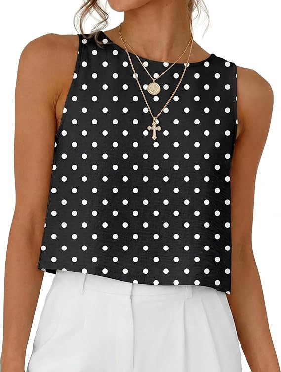 Womens Casual Crop Tank Tops 2026 Summer Beach Sleeveless Spring Tops Vacation Outfits | Amazon (US)