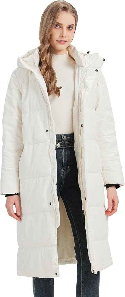 Women's Long Down Jacket with Hood 90% White Duck Down Puffer Coat Warm Winter Oversized Outerwea... | Amazon (US)