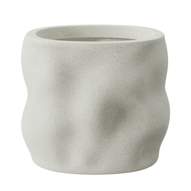 Better Homes & Gardens Mallory 8 inch Resin Planter, White with Elegance Design for Flowers, Succ... | Walmart (US)