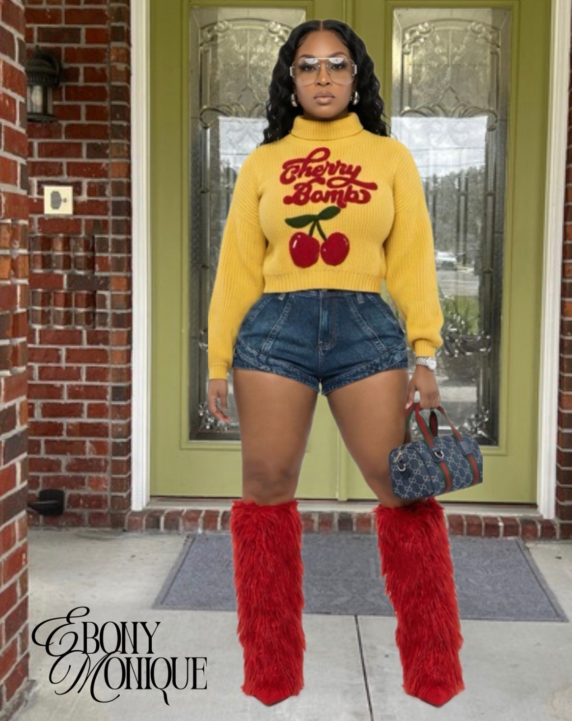 Bringing life to the look🍒✨

A cozy statement sweater paired with classic denim shorts keeps things effortlessly cool, while bold red fringe boots bring the drama. Finished with sleek sunnies, a timeless silver watch, and a designer-inspired mini bag for that elevated, fashion-girl touch. Fun, flirty, and perfect for turning heads—casual doesn’t have to be boring.

#LTKgrwm #LTKootd