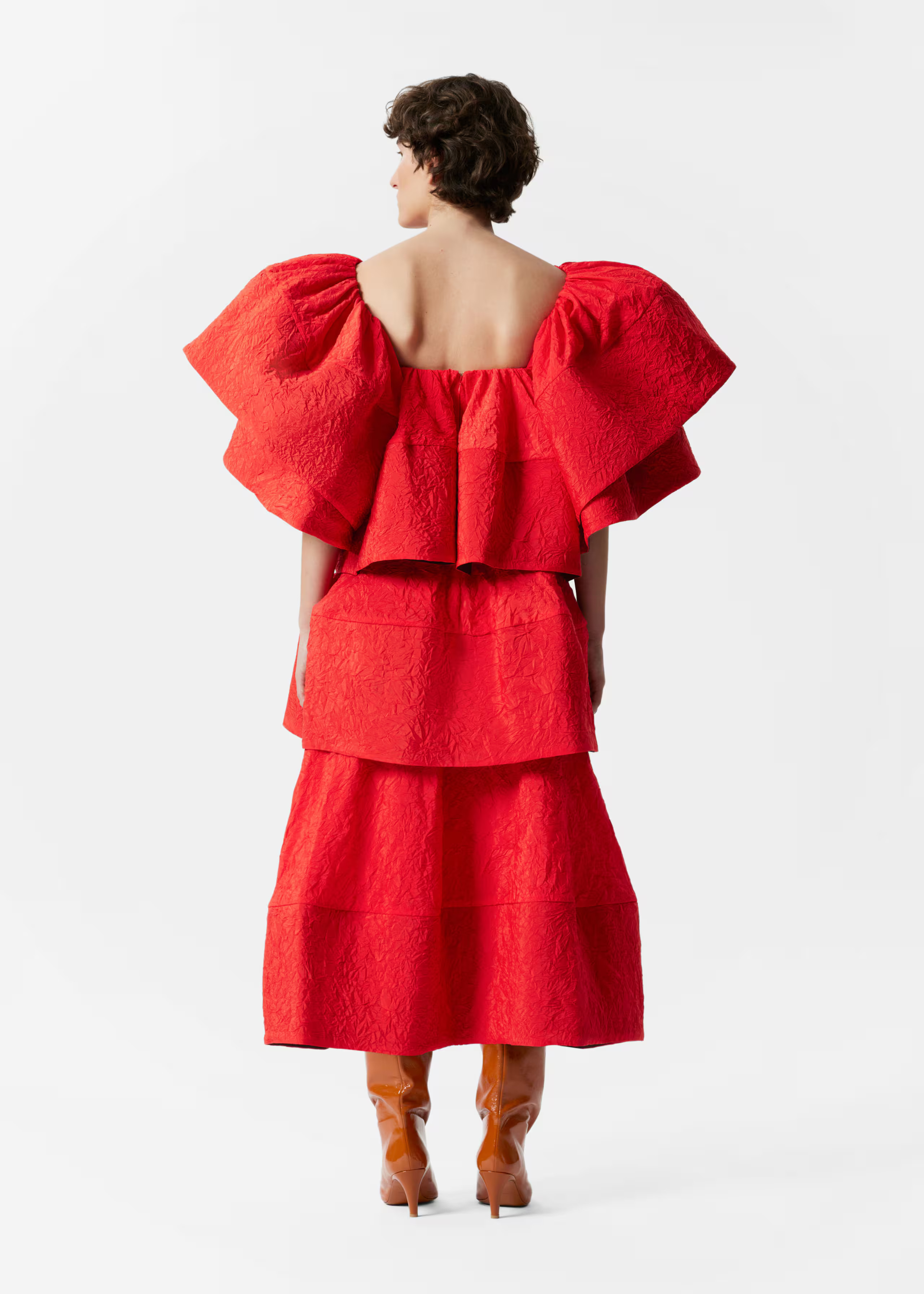 Ruffle Jacquard Midi Dress | & Other Stories UK