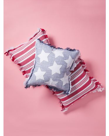 Made In India 3pk 16x16 Stars And Stripes Pillow Set | HomeGoods