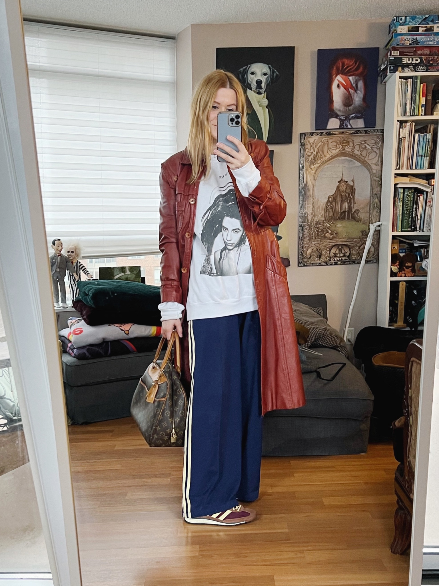 What I love to do is to take the exact same outfit base and change the jacket/blazer/topper to give a variety of outfits. I could go further and change up the shoes and/or accessories but this is the quick and easy way to make your outfit you might have worn this week already look a little different. I also would really like them to produce these track pants in other colours. 
Bag is vintage and every blazer and jacket is secondhand or vintage as well. 
•
#springlook  #torontostylist #StyleOver40 #retroadidas  #fashionstylist #FashionOver40  #MumStyle #genX #genXStyle #shopSecondhand #genXInfluencer #genXblogger #Over40Style #40PlusStyle #Stylish40s

#LTKfindsunder100 #LTKstyletip #LTKover40