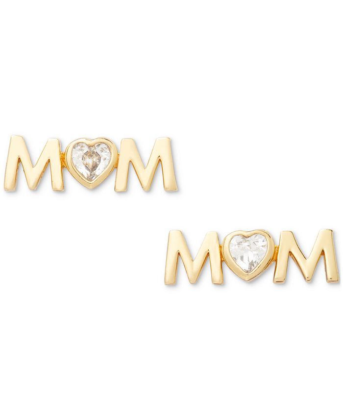 Gold-Tone Crystal Mom Stud Earrings | Macys (US)