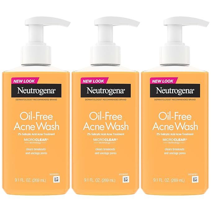 Neutrogena Oil-Free Acne Wash, Acne Fighting Facial Cleanser with Salicylic Acid Medicine, Acne T... | Amazon (US)