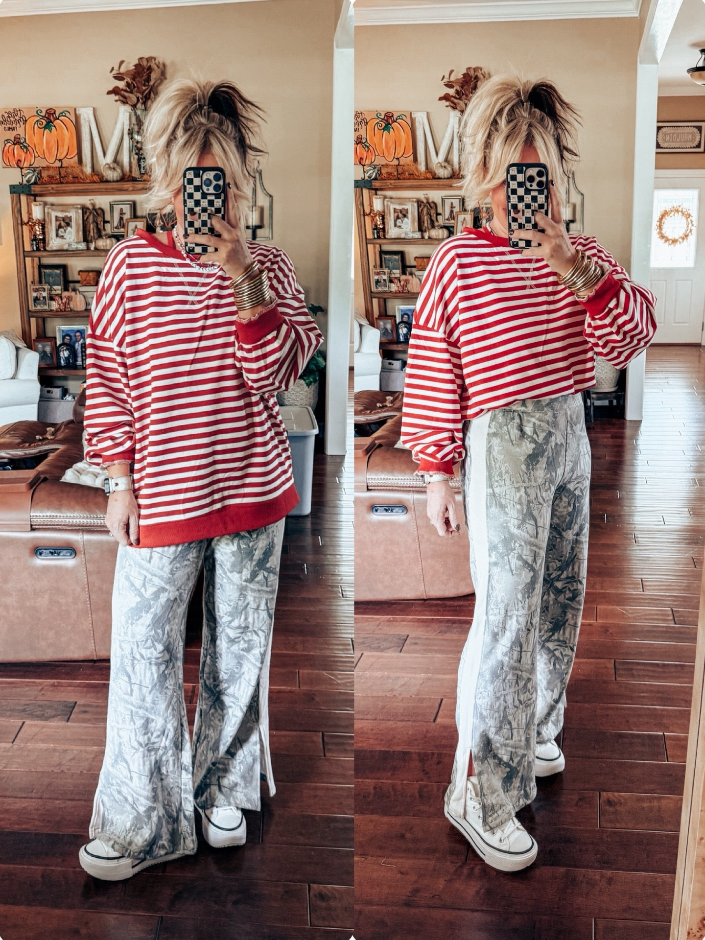 The red and white one styled here with the cutest target split sweatpants! 
Pullover - M
Pants - M
Converse - sized down one 


#LTKFindsUnder50 #LTKOver40 #LTKStyleTip