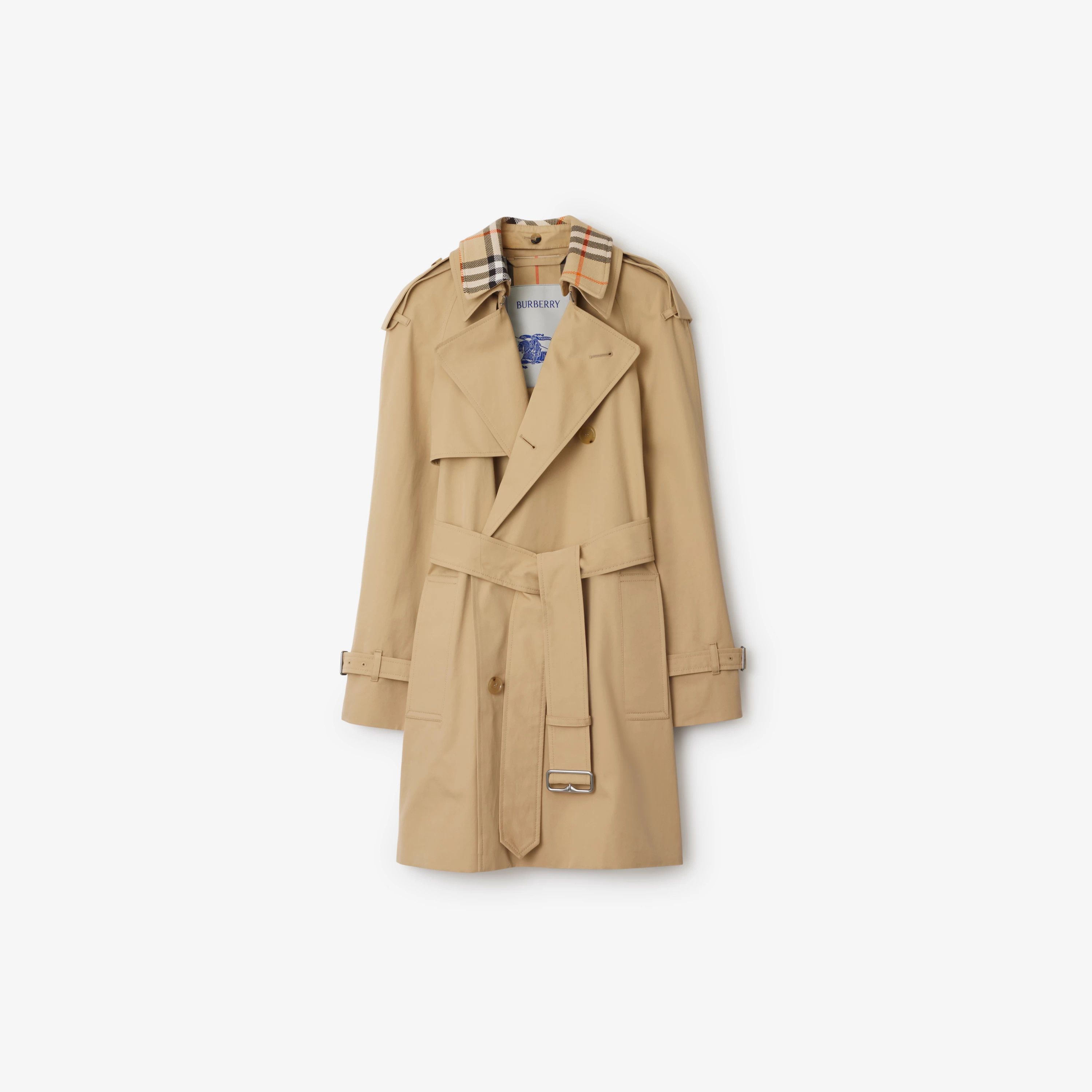 Short Detachable Collar Gabardine Trench Coat | Burberry (US)