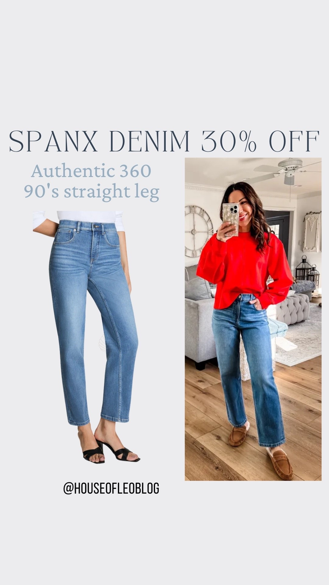 Wearing small petite. Spanx jeans, spanx denim. 90s straight leg jeans.

#LTKPetite #LTKSaleAlert #LTKOver40
