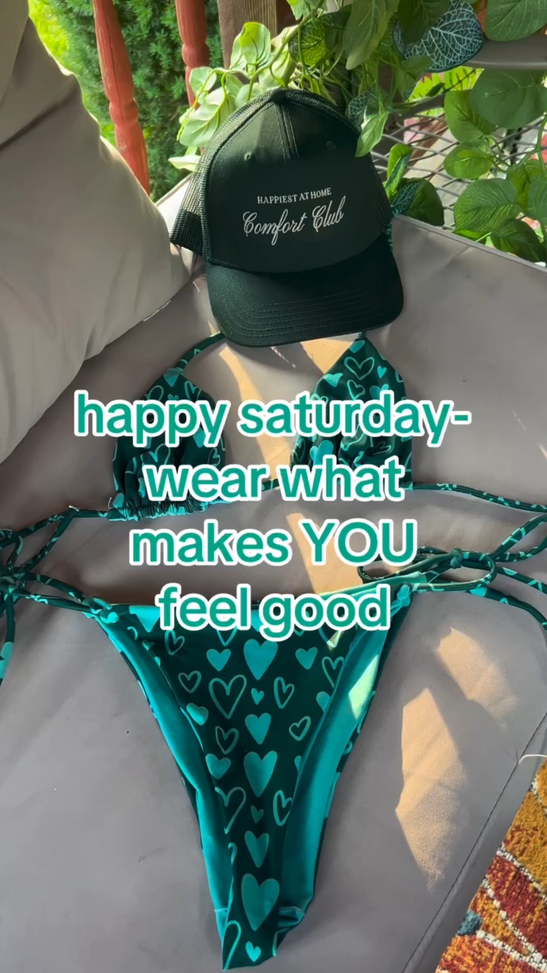 happy saturday ✨ follow @thebananniediaries for more! 

✨ bikini @shopthebananniediaries - “take care of your mind” bikini top and bottoms