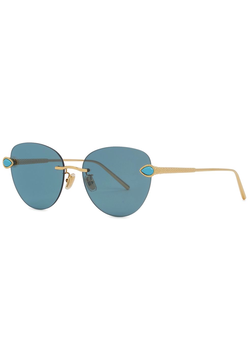Gold-plated oval-frame sunglasses | Harvey Nichols (Global)