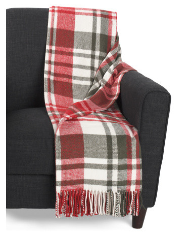 Made In Portugal Plaid Throw | TJ Maxx