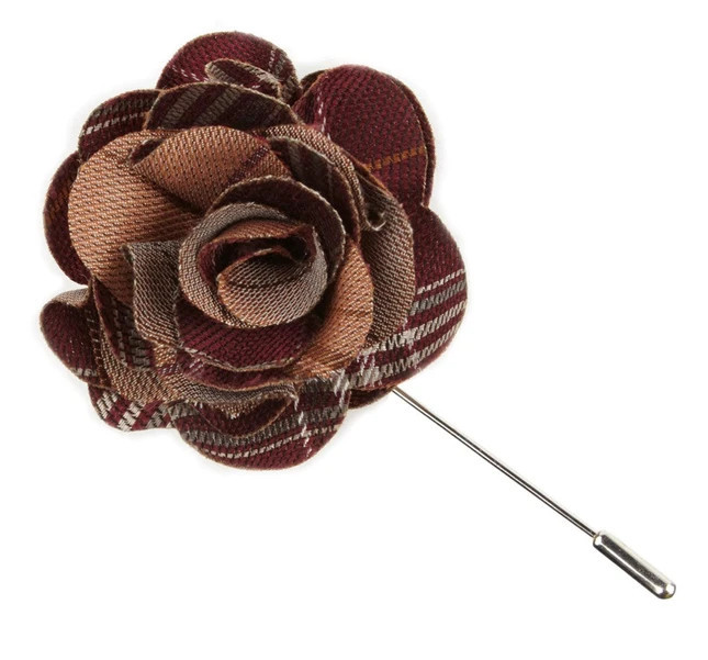 Marshall Plaid Berry Lapel Flower | The Tie Bar