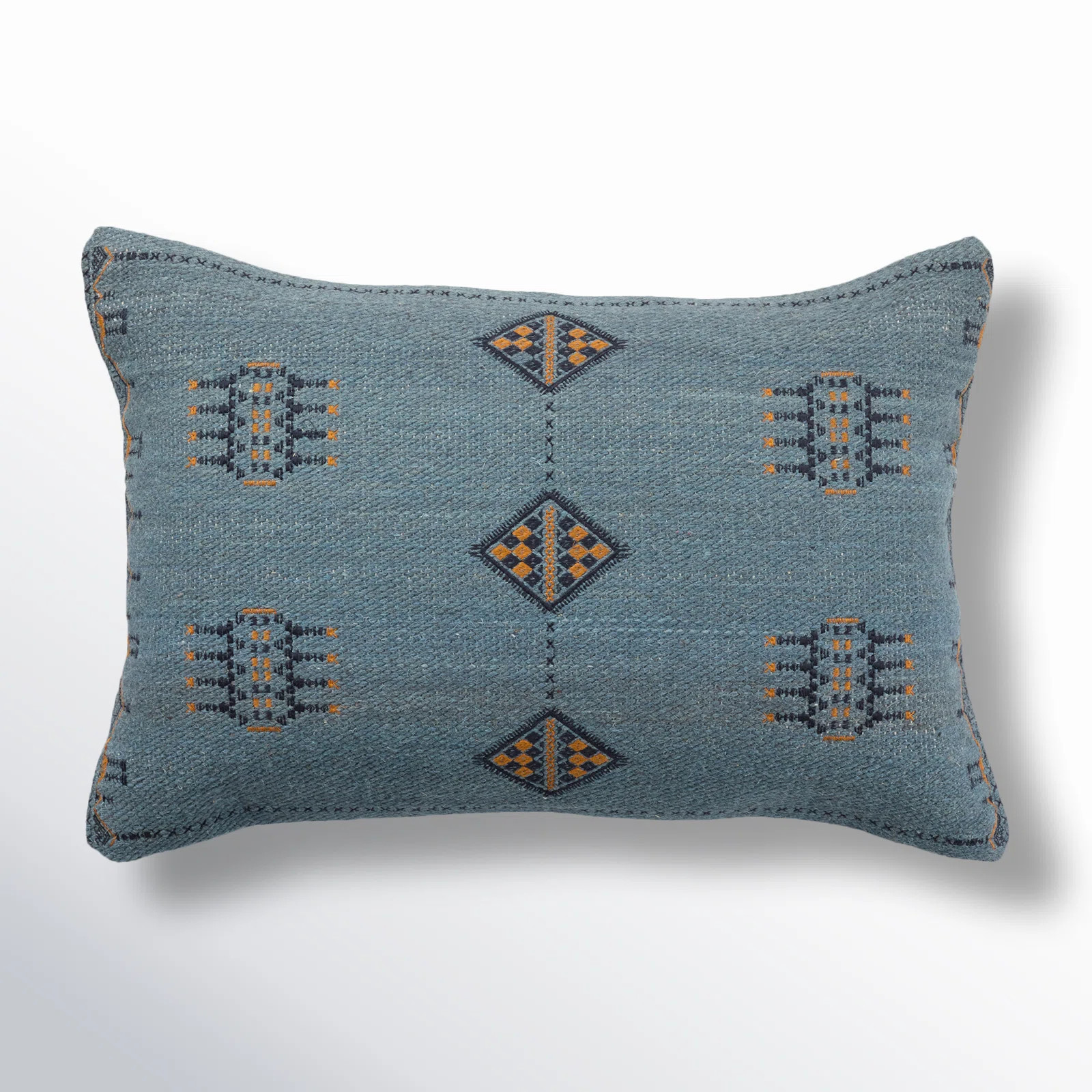 Waldeck Embroidered Wool Lumbar Throw Pillow | AllModern