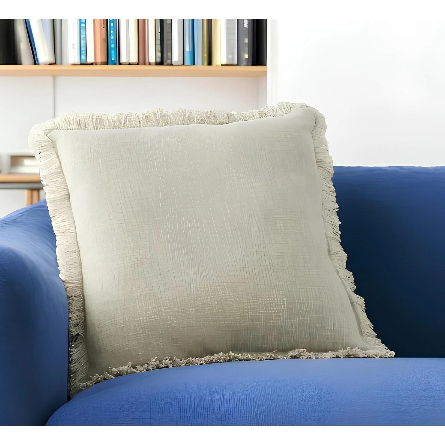 22" Taupe Cotton Throw Pillow With Fringe | Bed Bath & Beyond