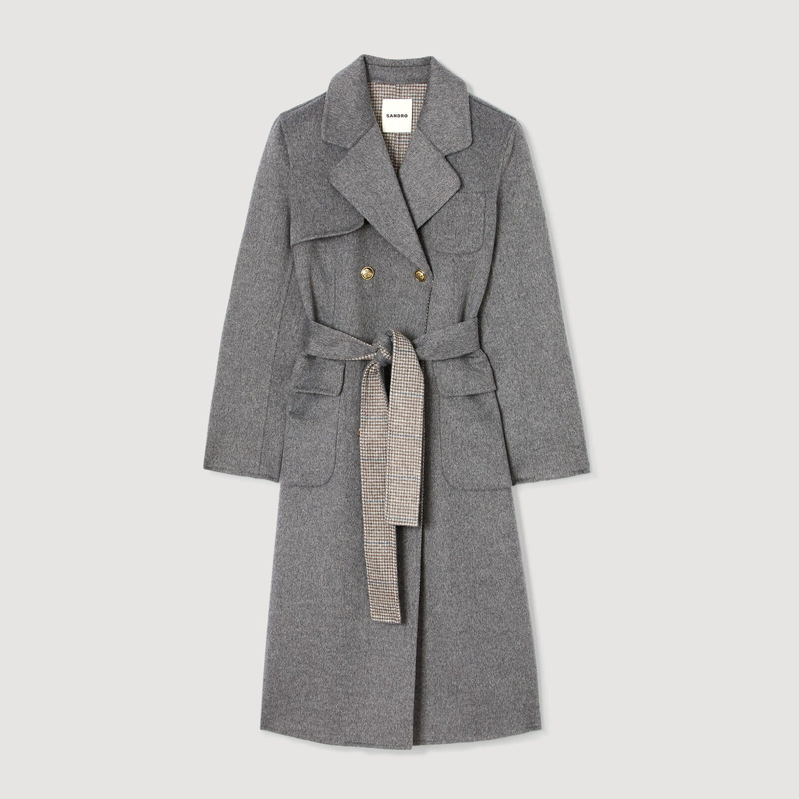 Double-faced check coat | Sandro US | Sandro-Paris US