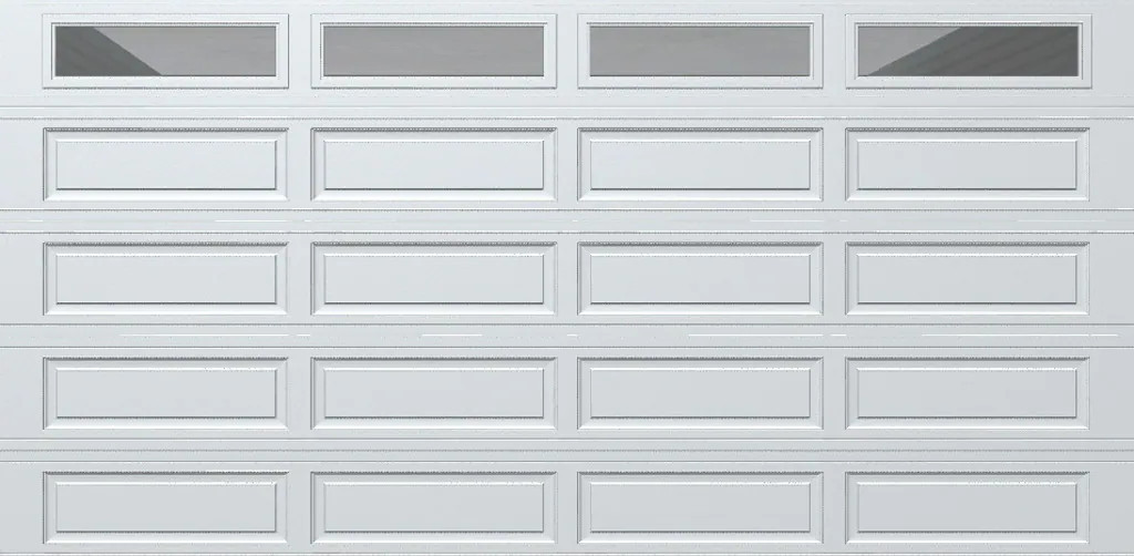 Wayne Dalton Classic Steel Model 8500 16-ft x 8-ft 16.22 R-Value Insulated White Double Garage Door with Windows one_size | 8500RNCHWHCLRII168 | Lowe's