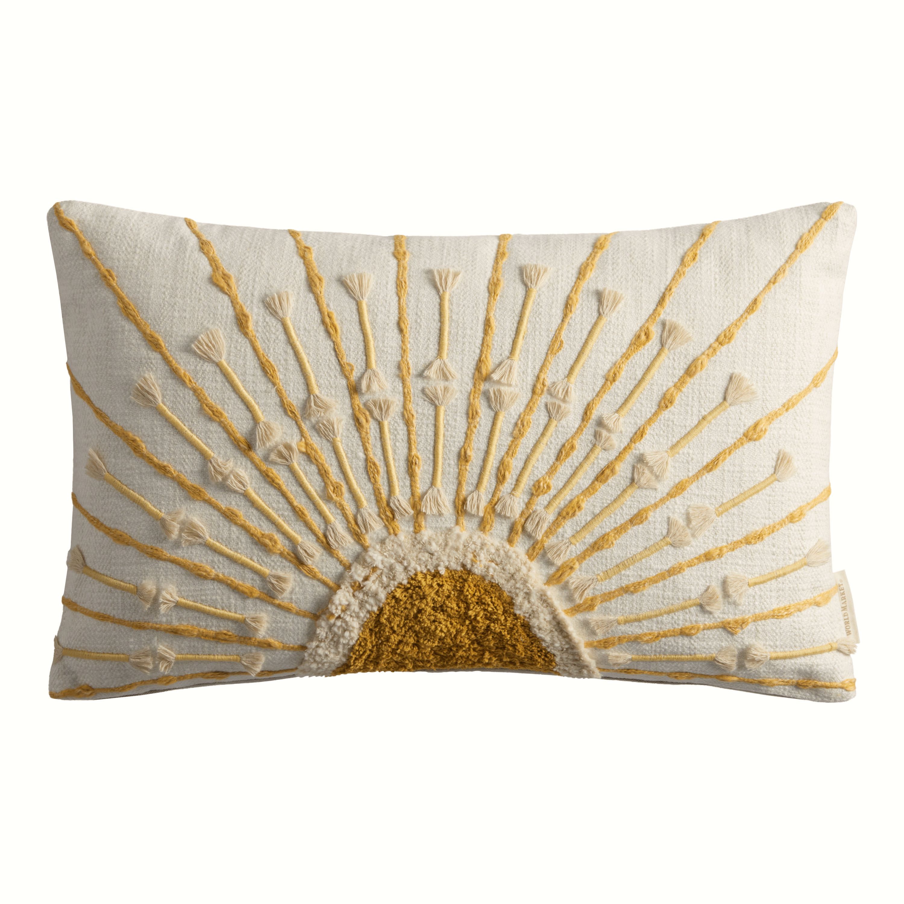 Tufted Embellished Sunrise Lumbar Pillow | World Market