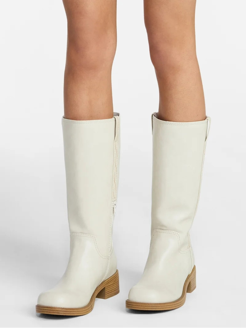 No Boundaries Faux Leather Tall Riding Boots, Women's (Wide Width Available) | Walmart (US)