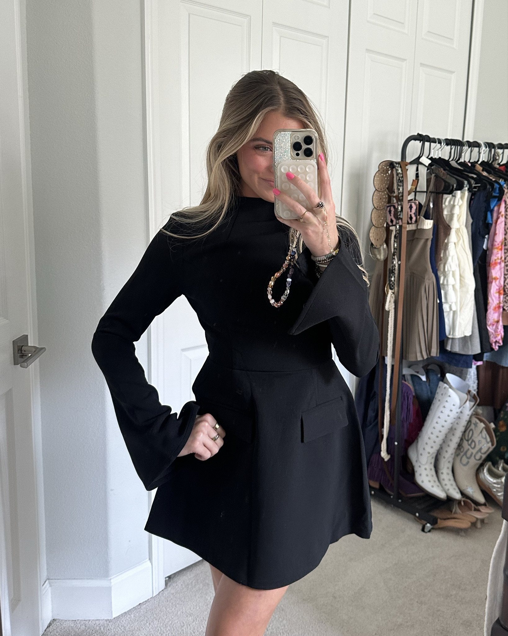 Showpo CARLSON MINI DRESS - HIGH NECK SLEEVE COCOON SKIRT DRESS IN BLACK size 2. Transform your look with the Carlson Mini Dress, a stunning piece that champions both style and comfort in equal measure. This high-neck, long-sleeve gem redefines the way we think about party and day dresses, offering you a versatile option for every diary date. Crafted from soft, breathable cotton, it promises to keep you comfortable from dusk till dawn. 

#LTKStyleTip #LTKWedding #LTKFindsUnder100