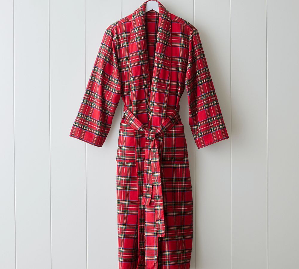 Stewart Plaid Yarn Dye Flannel Robe | Pottery Barn (US)