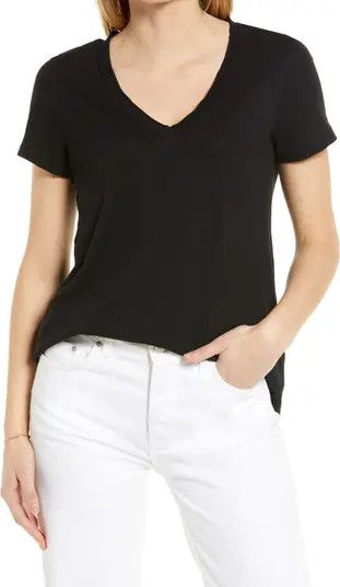Caslon® V-Neck Short Sleeve Pocket T-Shirt | Nordstrom | Nordstrom