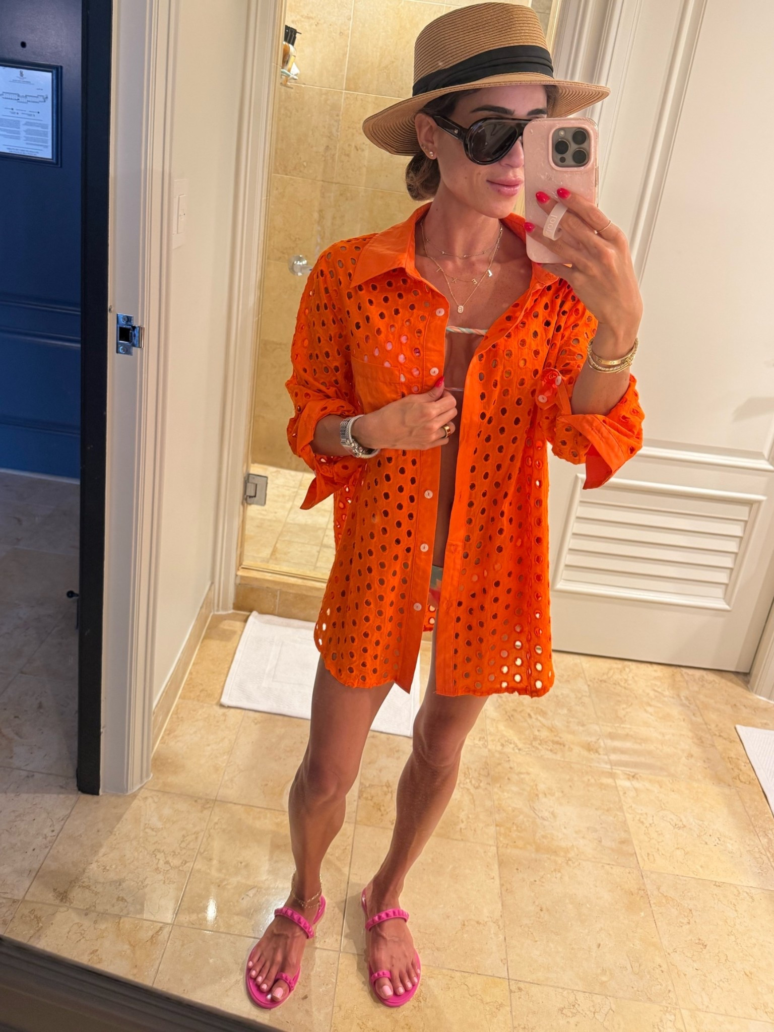 The orange tunic cover up everyone’s asking me about. Wearing smallest size

#LTKSwim #LTKPetite
