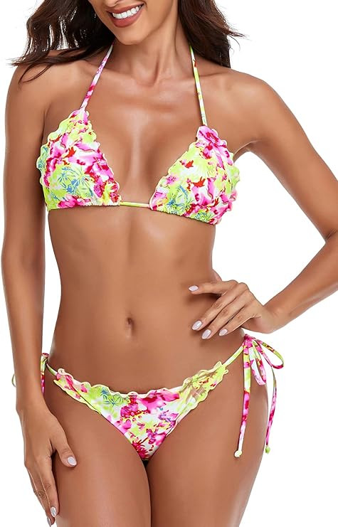 RELLECIGA Women's Wavy Bikini Set | Amazon (US)