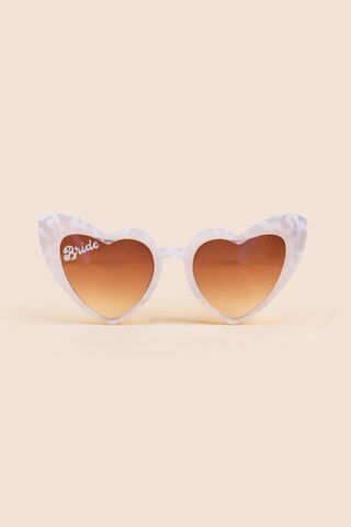 Bride Print Heart Shaped Sunglasses  - francesca's | Francesca's