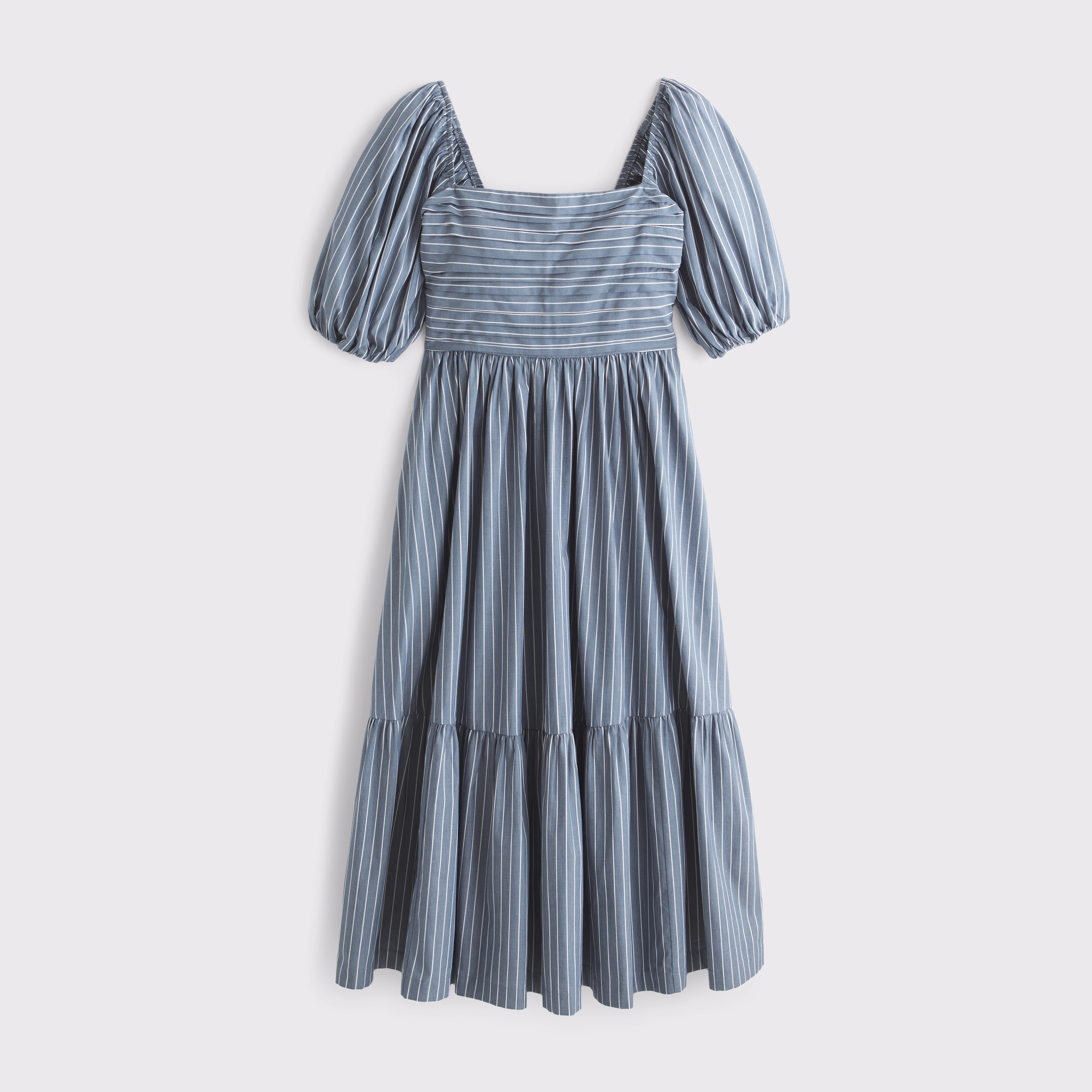 The A&F Emerson Poplin Puff Sleeve Midi Dress | Abercrombie & Fitch (US)