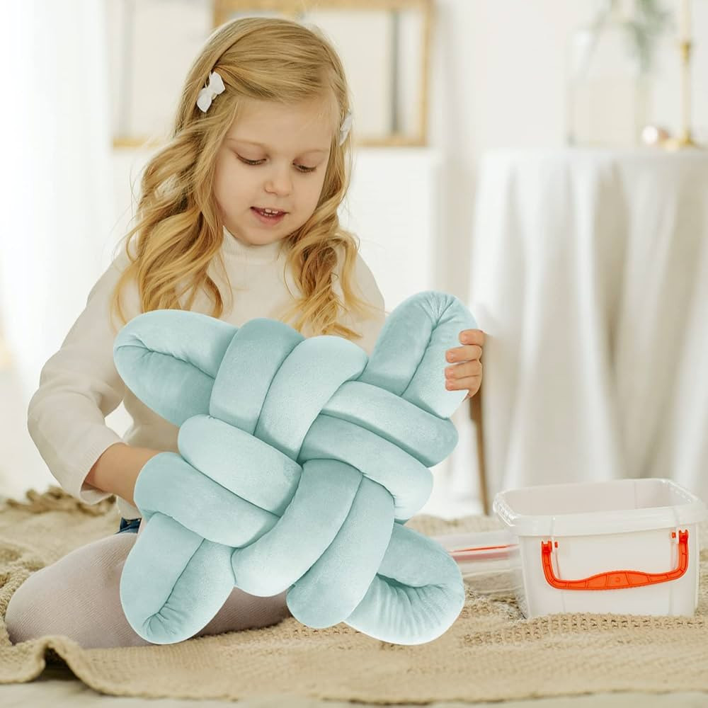 Adeco Soft Knot Cushion Pillow,Knot Plush Throw Pillow,Handmade Knotted Pillow Cushion for Kids R... | Amazon (US)