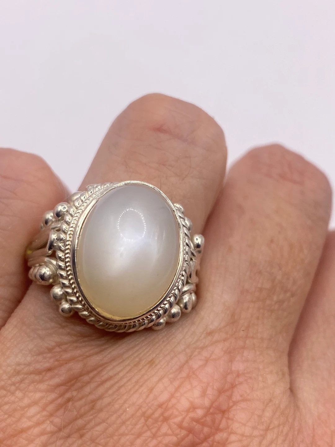 Vintage Moonstone 925 Sterling Silver Ring - Etsy | Etsy (US)