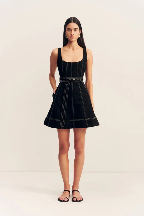 Mercer Belted Mini Dress | Black | Dresses | Shona Joy | Shona Joy
