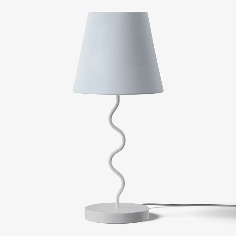 Mainstays Curvy Table Lamp with Greige Finish and Fabric Shade | Walmart (US)
