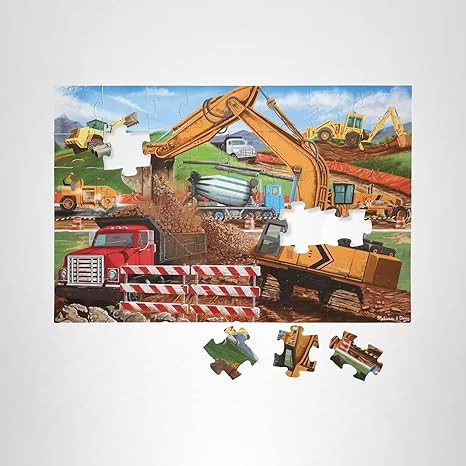 Melissa & Doug Building Site Floor Puzzle, 48 pc Jumbo Jigsaw Puzzle, Educational Screen Free Act... | Amazon (US)