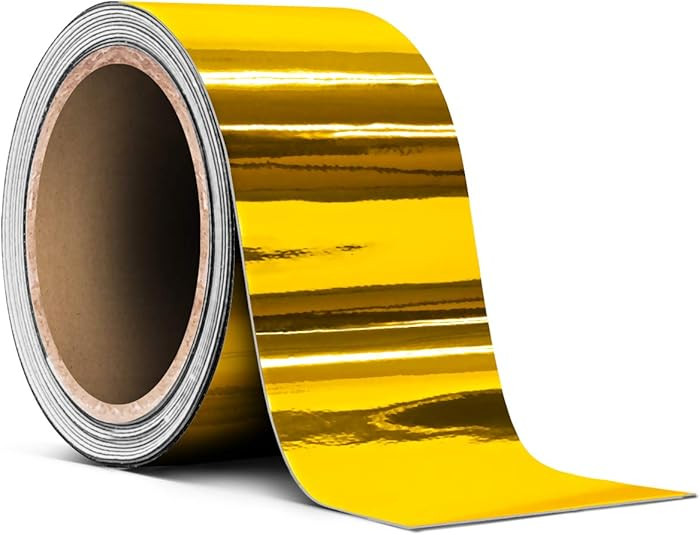 VViViD Gloss Gold Chrome Air-Release Vinyl Adhesive Tape Roll (2 Inch x 30ft) | Amazon (US)