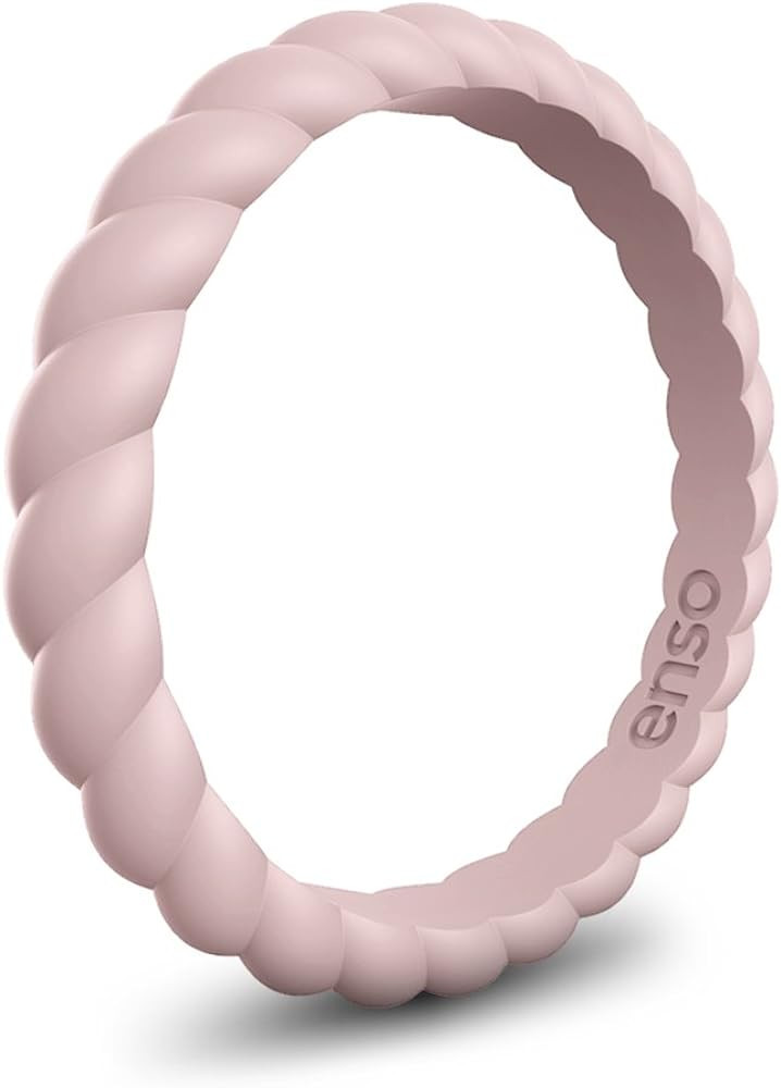 Enso Rings Stackable Braided Silicone Wedding Ring – Hypoallergenic Unisex Stackable Wedding Ba... | Amazon (US)