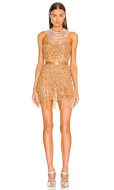 DUNDAS x REVOLVE Marilyn Embellished Mini Dress in Gold from Revolve.com | Revolve Clothing (Global)
