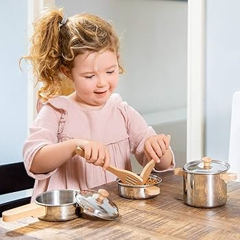 New Classic Toys Metal Pan Set - Pretend Play Toy for Kids Cooking Simulation Educational Toys an... | Amazon (US)