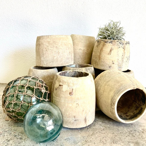 Vintage Hand Carved Wood Honey Pot Vase | Etsy | Etsy (US)