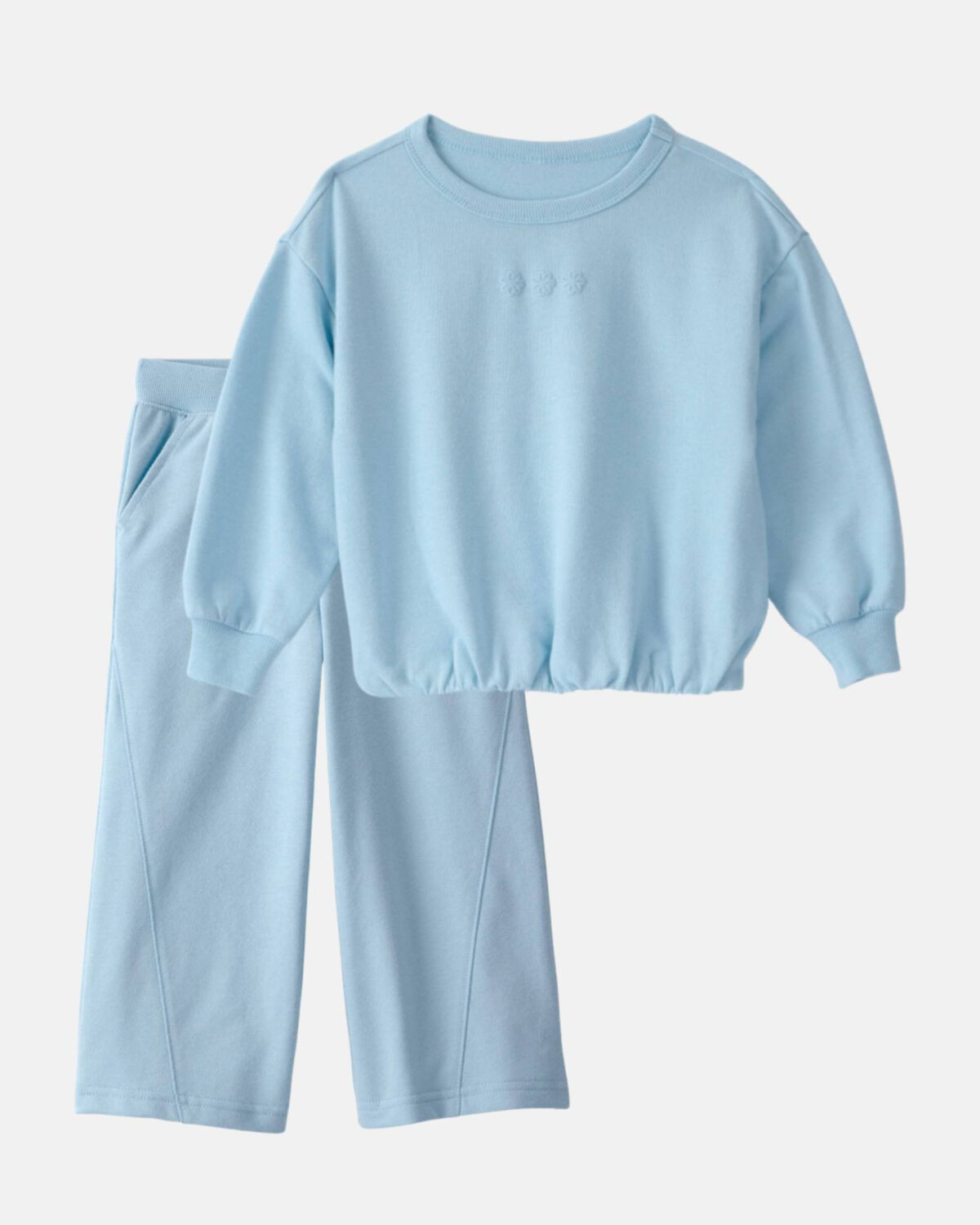 Baby Girl 2-Piece French Terry Pullover & Pant Set - Blue | Carter's Inc