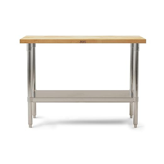 John Boos Maple Wood Top Work Table, 48”x24”x36” – 1.5” Thick Tabletop, 86-lb Kitchen S... | Amazon (US)