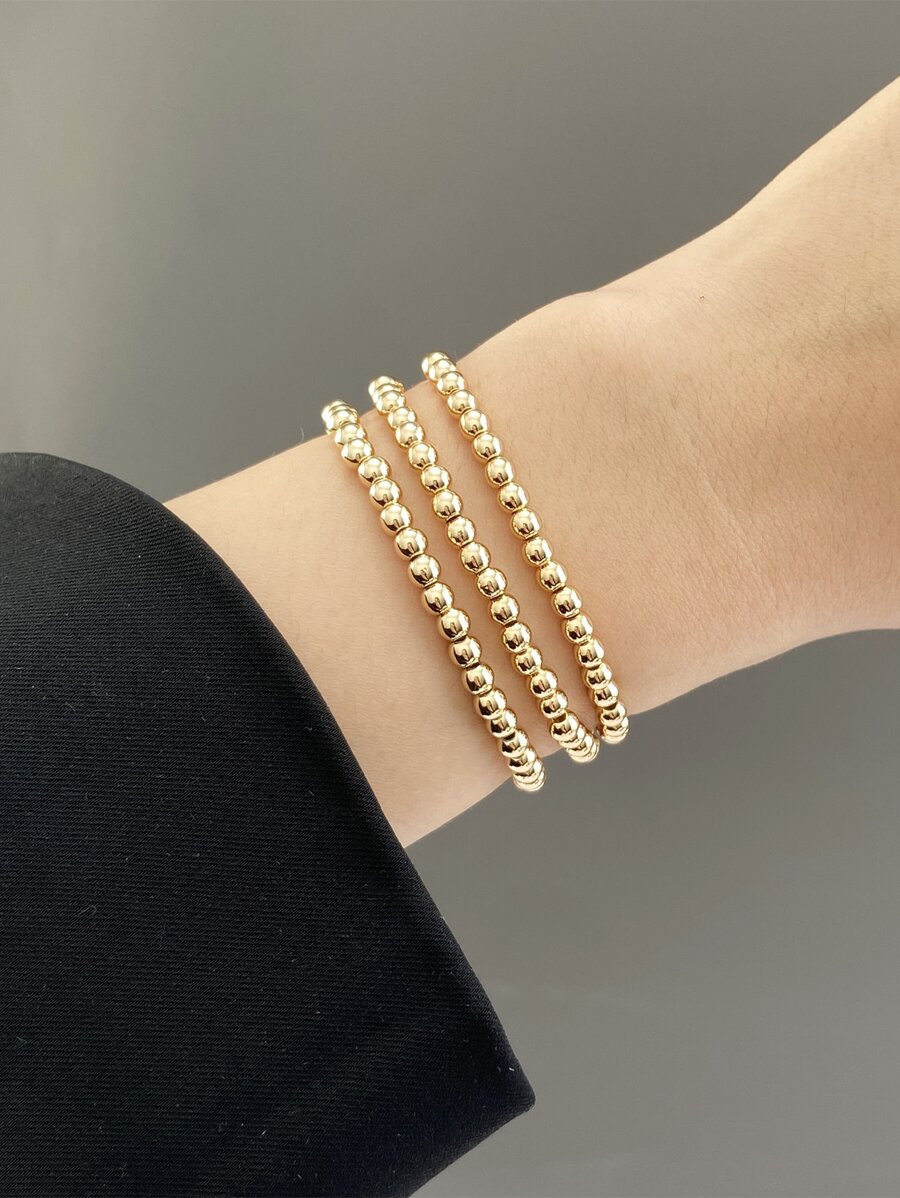 HomeJewelry & WatchesFashion JewelryBraceletsBracelet Sets3pcs Minimalist Beaded Bracelet | SHEIN