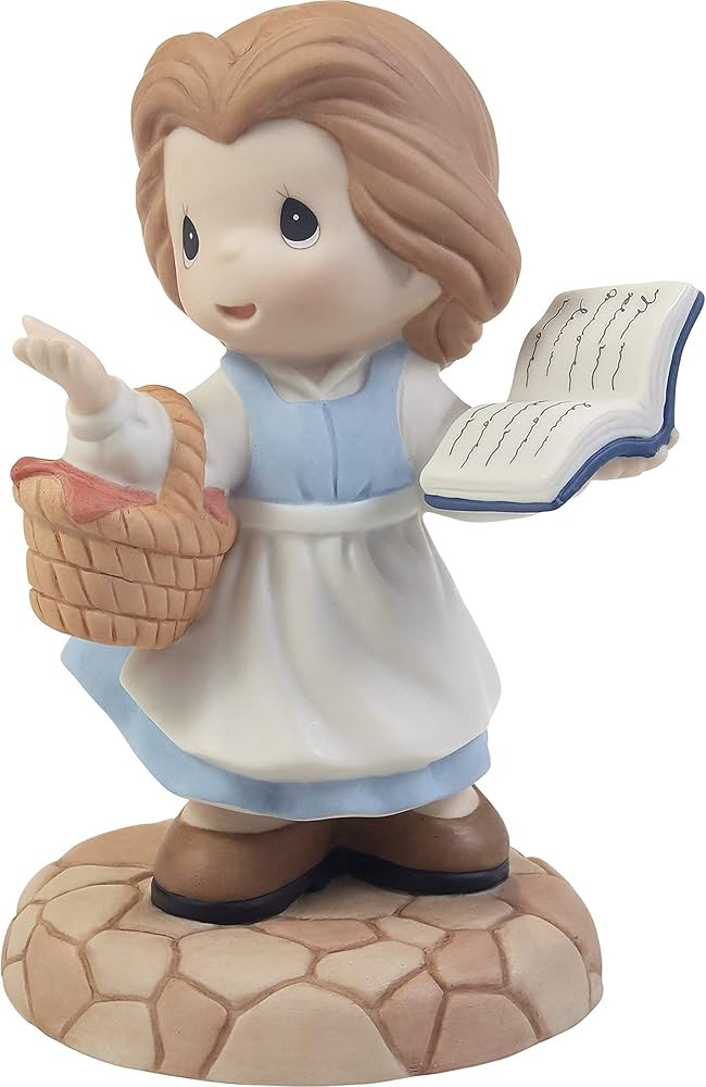 Precious Moments 203061 Disney Beauty and The Beast Dream of Adventure Belle Bisque Porcelain Fig... | Amazon (US)