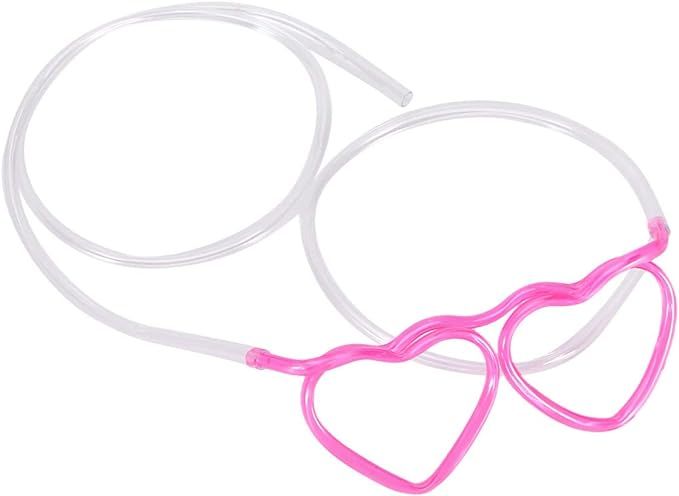 Amosfun 10pcs Drinking Straw Eye Glasses Fun Party Heart Shape DIY Drinking Straw Tube Kids Birth... | Amazon (US)