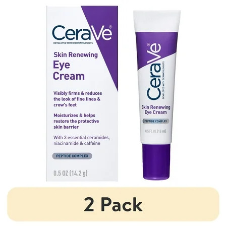 (2 pack) PR Cerave Anti-Aging Eye Cream for Wrinkles with Caffeine and Hyaluronic Acid, Fragrance Free, 0.5 oz | Walmart (US)