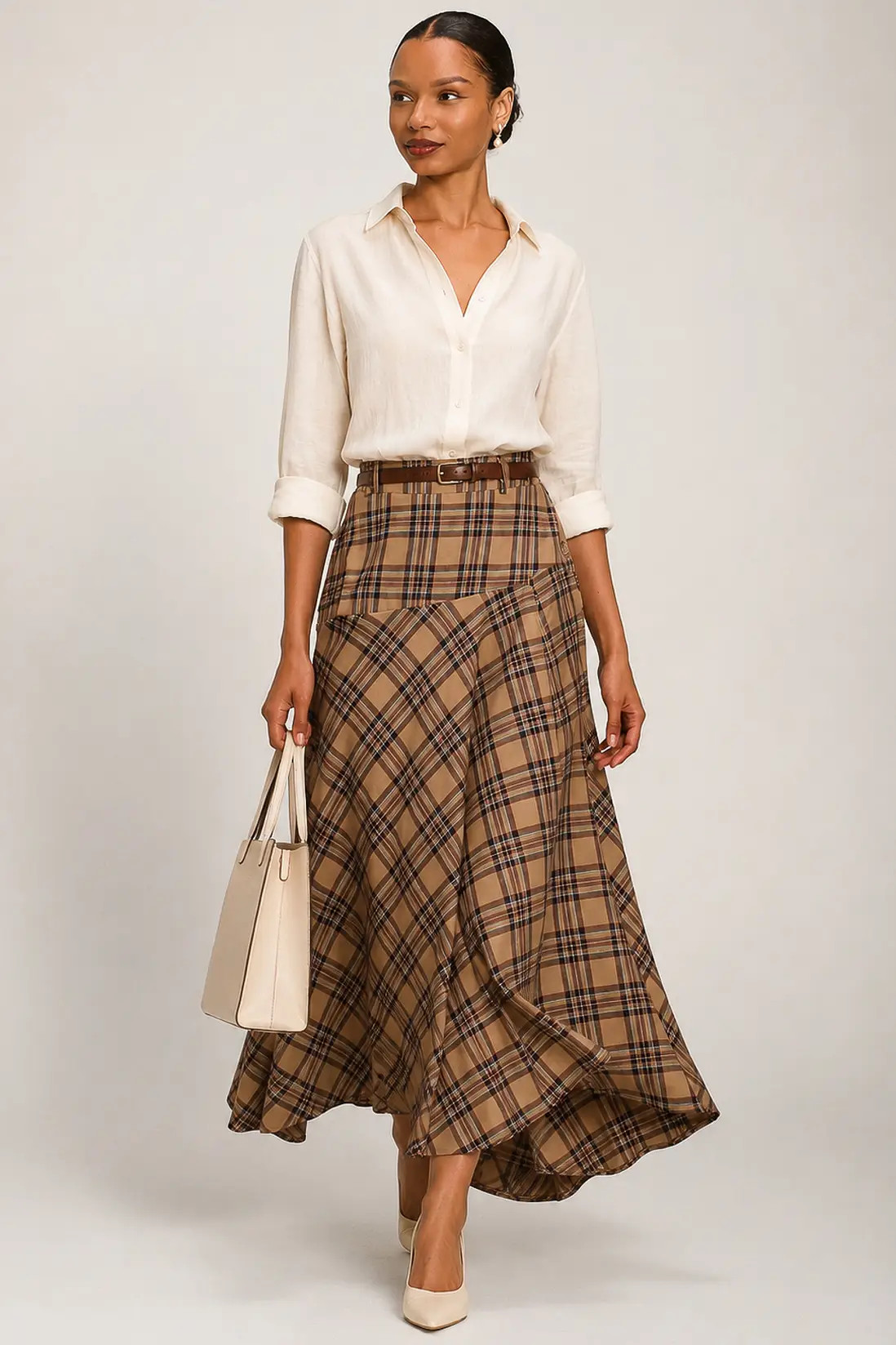 Multi Jolie Moi Check Asymmetric Woven Maxi Skirt | Debenhams | Debenhams UK