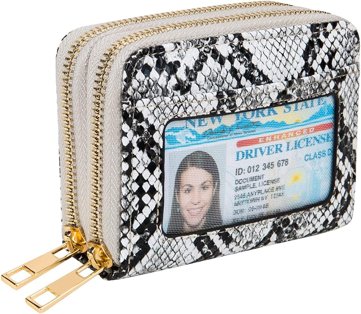 Heaye Credit Card Case Holder Wallet with ID Window Zipper Small | Amazon (US)