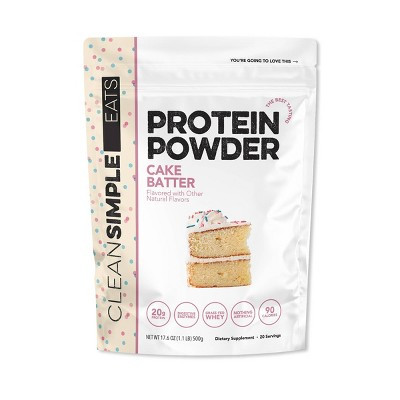 Clean Simple Eats Xylitol Free Protein Powder - Cake Batter - 17.6oz/20 Servings: Whey Protein Isolate, 20g Protein | Target