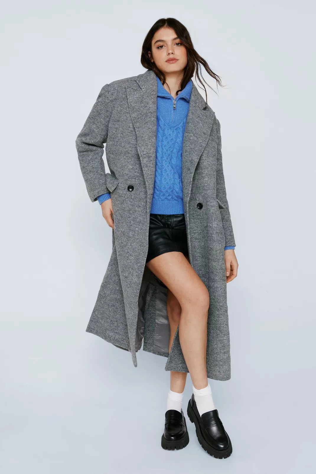 Premium Wool Oversized Duster Coat | Nasty Gal (US)